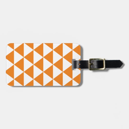 Orange Dreieck-Muster Gepäckanhänger (Vorderseite horizontal)