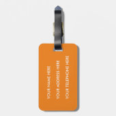 Orange Dreieck-Muster Gepäckanhänger (Rückseite vertikal)