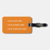 Orange Dreieck-Muster Gepäckanhänger (Rückseite horizontal)