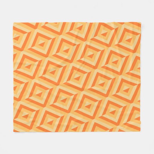 Orange Dreikantmuster Fleecedecke (Vorderseite (Horizontal))
