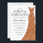 Orange Dress Forty & Fabulous 40. Geburtstags-Part Einladung<br><div class="desc">Orange Dress 40 & Fabulous 40. Geburtstag Party Einladung Variationen zu den Einladungen und passenden Artikeln in unserem Shop</div>