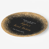 Orange Dress Imitate Glitzer Sweet 16 Birthday Pappteller (Schrägansicht)