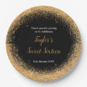 Orange Dress Imitate Glitzer Sweet 16 Birthday Pappteller (Vorderseite)