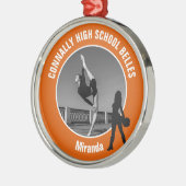 Orange Drill Team Photo Dancer Christmas Ornament Aus Metall (Links)