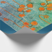 ORANGE DRUCK Packpapier des JAPANER-WOODBLOCK (Ecke)