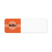 Orange, du Glad? Adresse / Artikelbezeichnung (Vorne)