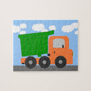 Orange Dumb Truck Digitale Kunst Puzzle