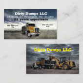 Orange Dump Truck Business Card Visitenkarte (Vorne/Hinten)