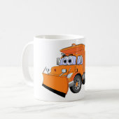 Orange Dump Truck Cartoon Kaffeetasse (Vorderseite Links)