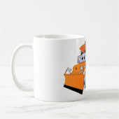 Orange Dump Truck Cartoon Kaffeetasse (Links)