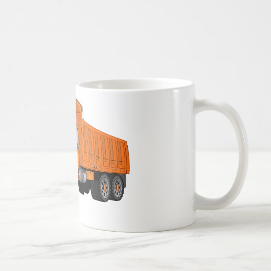 Orange Dump Truck Cartoon Kaffeetasse (Rechts)