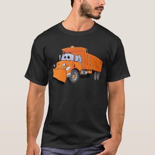 Orange Dump Truck Cartoon T-Shirt (Vorderseite)