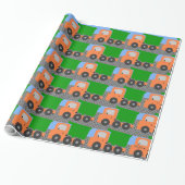 Orange Dump Truck Geschenkpapier (Ungerollt)