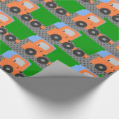 Orange Dump Truck Geschenkpapier (Ecke)