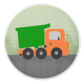 Orange Dump Truck Keramikknauf (Vorderseite)