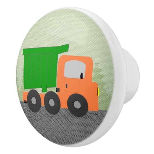 Orange Dump Truck Keramikknauf (Rechts)