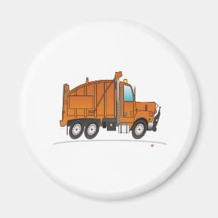 Orange Dump Truck Magnet