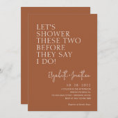 Orange Dusche brennen, bevor sie sagen, ich tue Einladung (Vorne/Hinten)