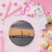 Orange Dusk Mackinac Bridge Pappteller (Party)