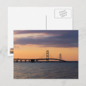 Orange Dusk Mackinac Bridge Postkarte (Vorne/Hinten)