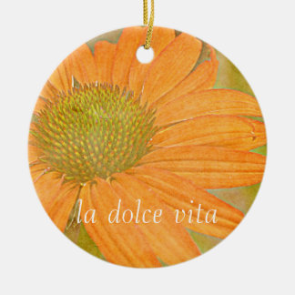 Orange Echinacea-Kunst Dolce Vita Verzierung Keramikornament