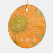 Orange Echinacea-Kunst Dolce Vita Verzierung Keramikornament (Links)