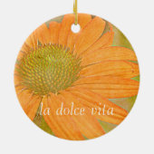 Orange Echinacea-Kunst Dolce Vita Verzierung Keramikornament (Hinten)