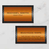 Orange Edelstahl Eleganter Metallrahmen Visitenkarte (Vorne/Hinten)