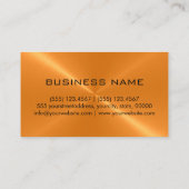 Orange Edelstahl-Metall Visitenkarte (Rückseite)