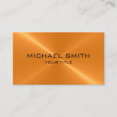 Orange Edelstahl-Metall Visitenkarte (Vorderseite)