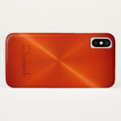 Orange Edelstahl-Metallblick Case-Mate iPhone Hülle (Rückseite (Horizontal))