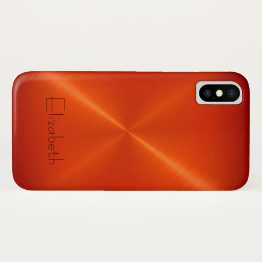 Orange Edelstahl-Metallblick Case-Mate iPhone Hülle (Rückseite (Horizontal))