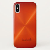 Orange Edelstahl-Metallblick Case-Mate iPhone Hülle (Rückseite)