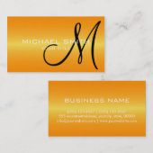 Orange Edelstahl-Monogramm Visitenkarte (Vorne/Hinten)