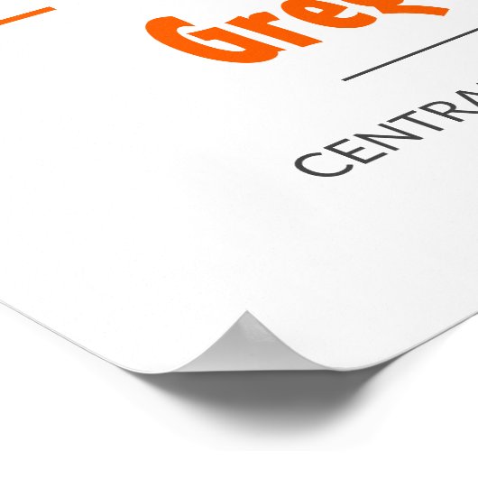 Orange Edgy Abstrakt Brushstroke Foto Abschluss Poster (Ecke)