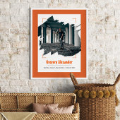 Orange Edgy Abstrakt Brushstroke Foto Abschluss Poster