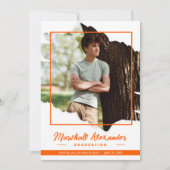 Orange Edgy Abstrakt Torn Foto Abschluss Einladung (Vorderseite)