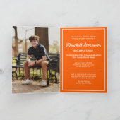 Orange Edgy Abstrakt Torn Foto Abschluss Einladung (Innenseite)