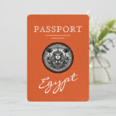 Orange Egypt Passport Wedding Save the Date (Stehend Vorderseite)