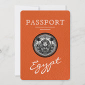 Orange Egypt Passport Wedding Save the Date (Vorderseite)