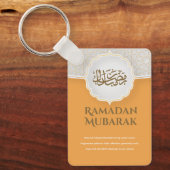 Orange Eid Mubarak Schlüsselanhänger (Vorderseite)