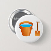 Orange Eimer u. Spaten Button (Vorne & Hinten)