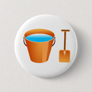Orange Eimer u. Spaten Button