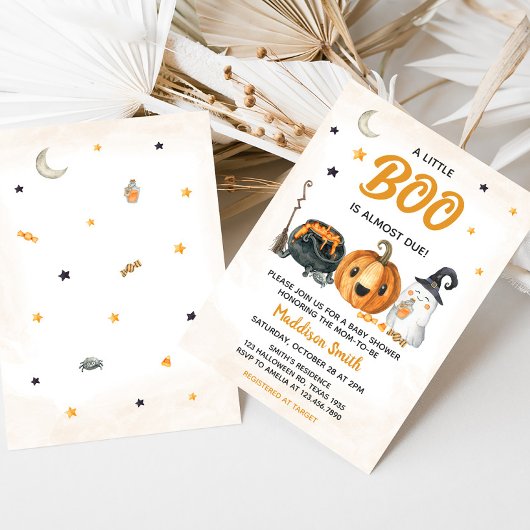 Orange eine kleine Boo Baby Dusche Einladung