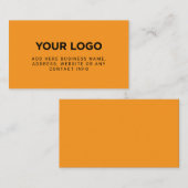 Orange | Einfaches Firmenlogo Visitenkarte (Vorne/Hinten)