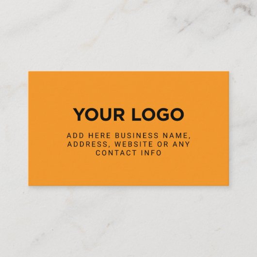 Orange | Einfaches Firmenlogo Visitenkarte (Vorderseite)