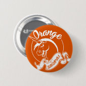 Orange Einhorn-Team-Knopf Button (Vorne & Hinten)