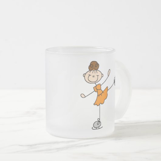 Orange Eis-Skaten-Mädchen-Tasse Mattglastasse (VorderseiteRechts)