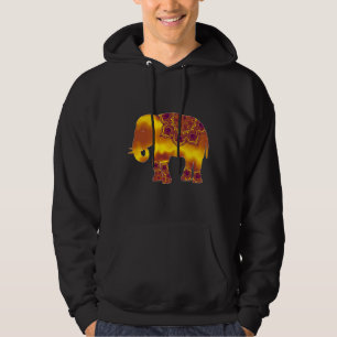 Orange Elefant Yoga in Yellow Hippy Mandala Flora Hoodie