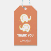 Orange-Elefantenmarke Geschenkanhänger (Vorderseite)